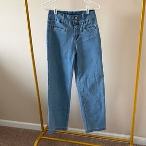 Stylish Blue Straight Leg Women's Jeans